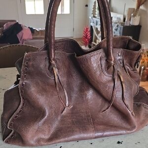BED STU Brown Leather Rockaway Tote Bag